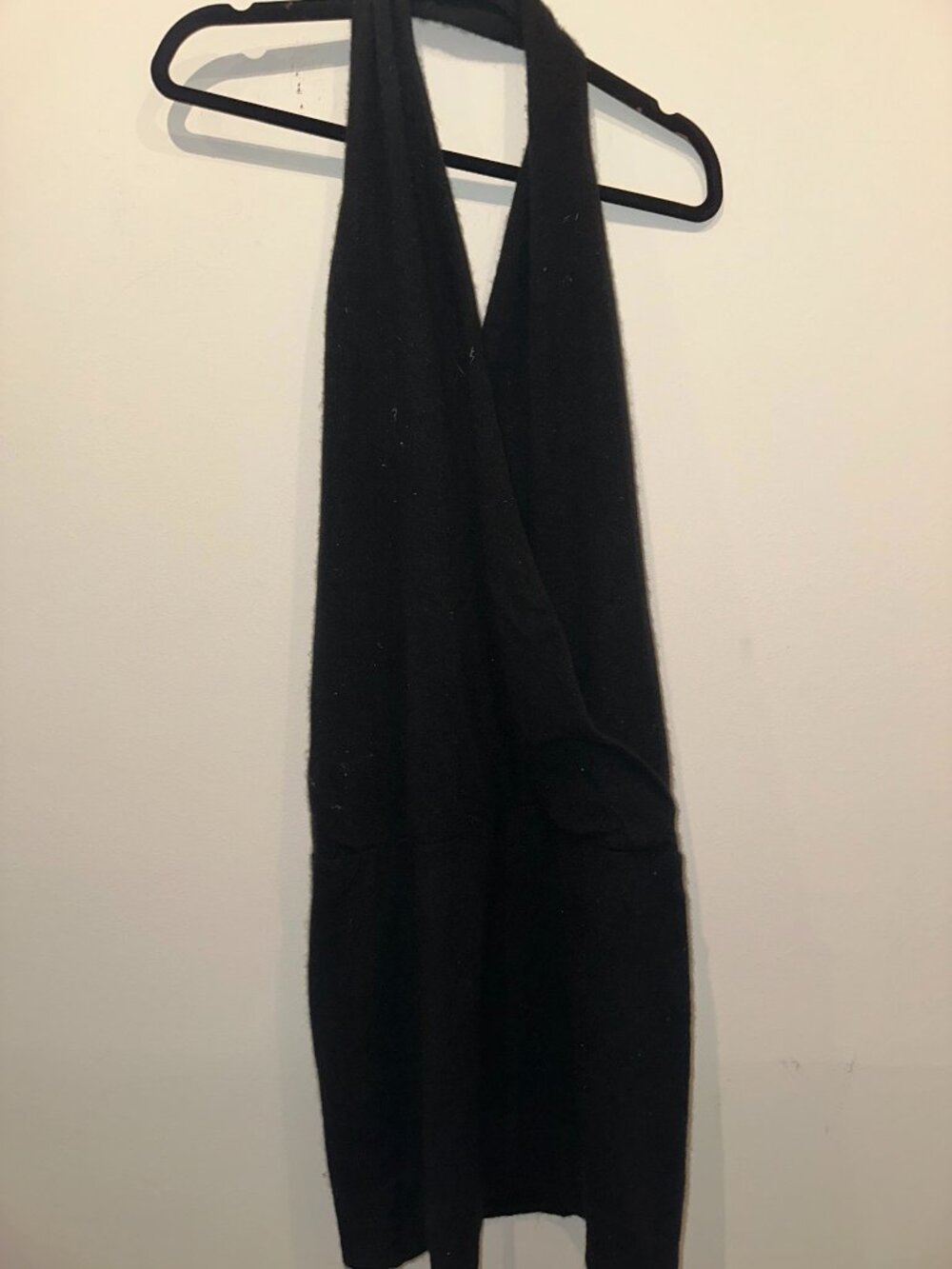 Vince Black Halter Neck Knit Sweater Dress